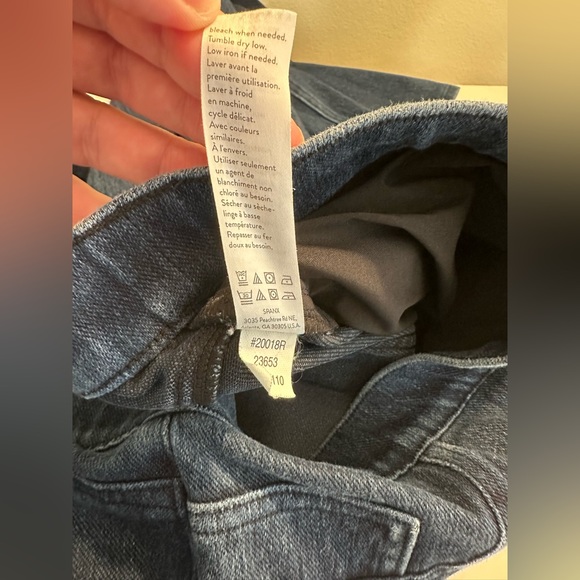 SPANX Jean-ish Leggings Denim Pants Slimming Dark Wash High Rise Pull On Shaping - Picture 13 of 13